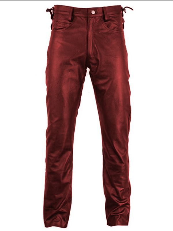 Men Faux Leather Punk Trousers