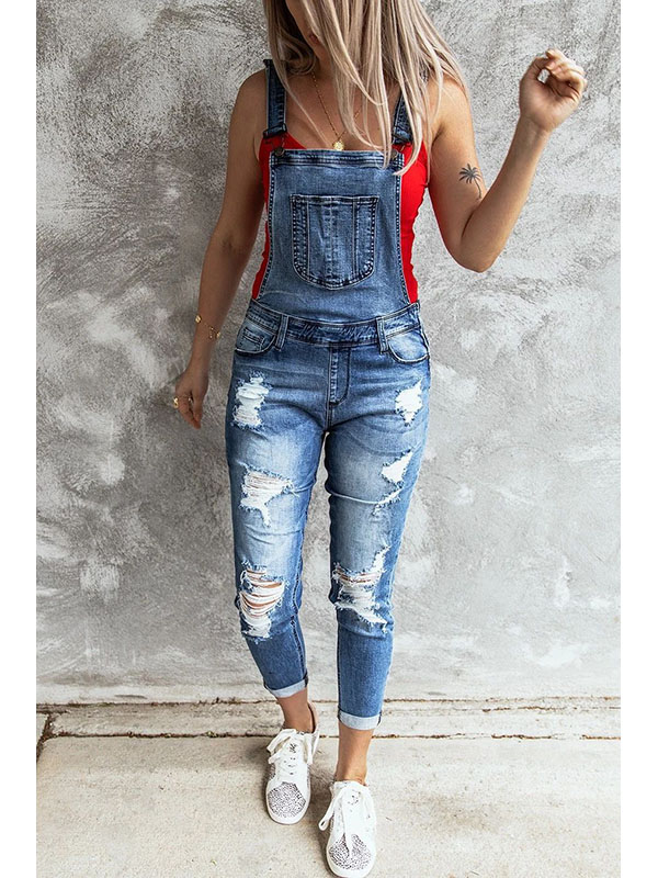 Women Fashion Denim Jumpsuit