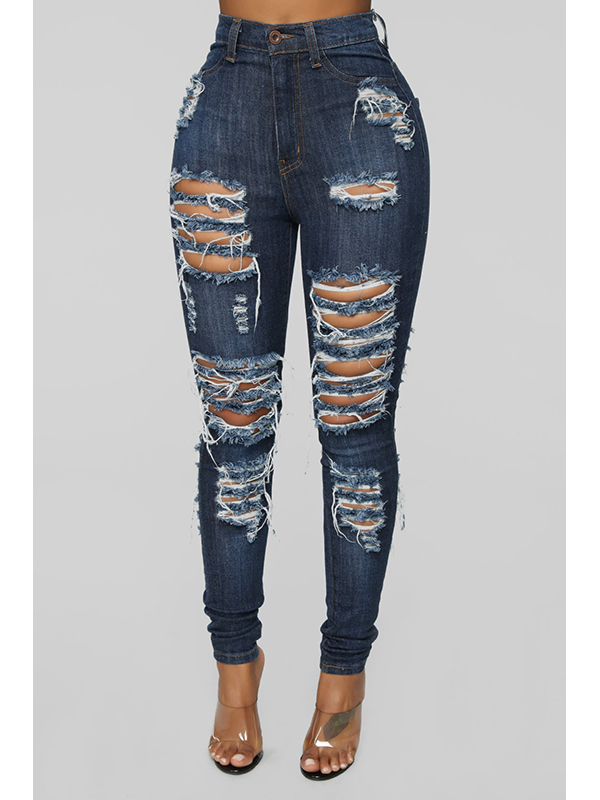 Women Fashion Long Denim Trousers