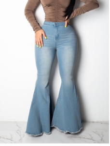 Women Fashion Long Denim Trousers