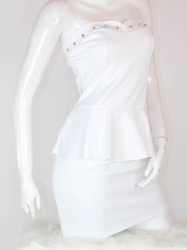 Plus Size White Peplum Dress