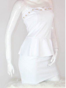 Plus Size White Peplum Dress