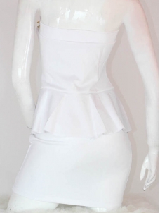 Plus Size White Peplum Dress