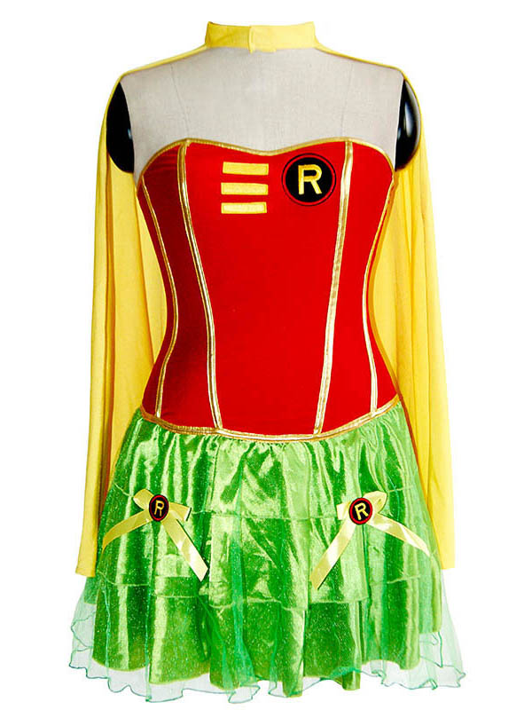 Batman Robin Corset and Petticoat Adult Women Costume