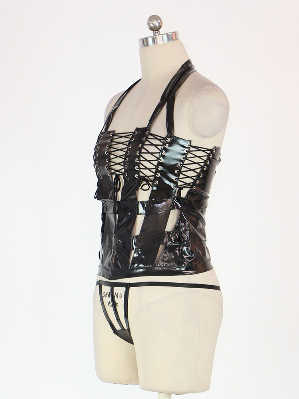 Lace-up Vinyl Corset