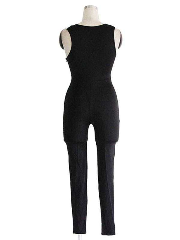 Sexy Black Onesies Bodycon Jumpsuits