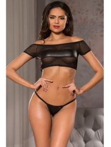 Women Transparent Vinly Lingerie Set