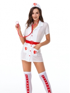 Women Sexy Nurse Costume Lingerie (including fancy dress, head-covering)