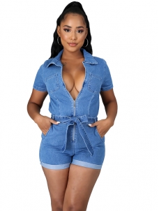 Women Denim Sexy Short Romper