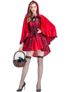 Women Little Red Riding Hood Costume (including fancy dress, head-covering)
