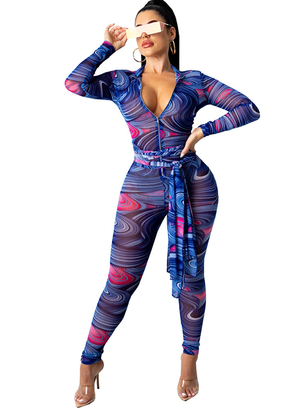 Women Zipper Sexy Jumpsuit