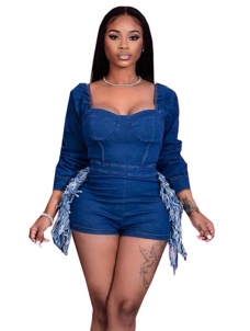 Women Jeans Short Romper