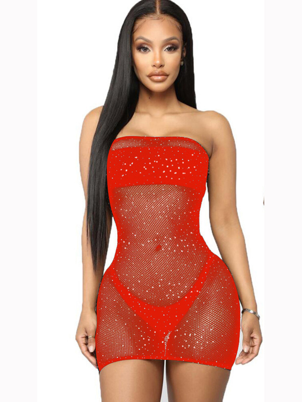 Women Sexy Transparent Bodycon Lingerie Mini Dress