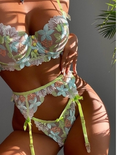 Women Sexy Lace Transparent Bra Lingerie Set