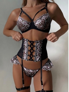 Women Sexy Lace Transparent Bra Lingerie Set