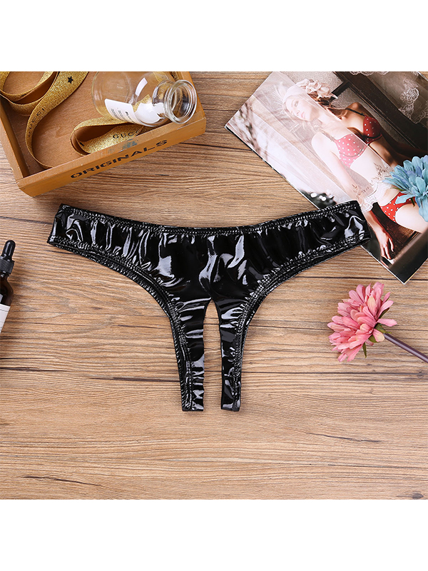 New Sexy Panties Women Leather Low-rise Solid Lingerie Smooth Fabric Fashion Erotic Mini Briefs Female Underwear