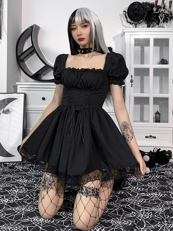 Women Gothic Lolita Mini Dress