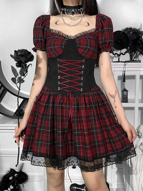 Women Gothic Lolita Mini Dress