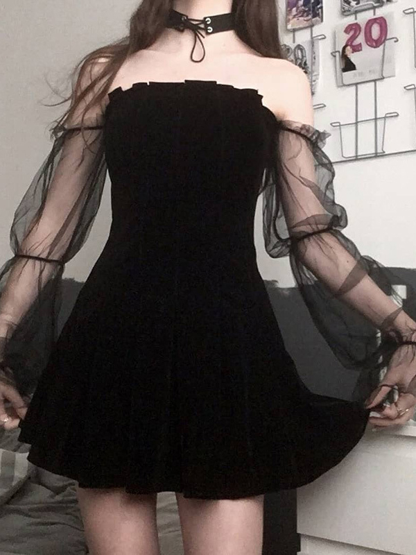 Women Gothic Summer Cropped Dress