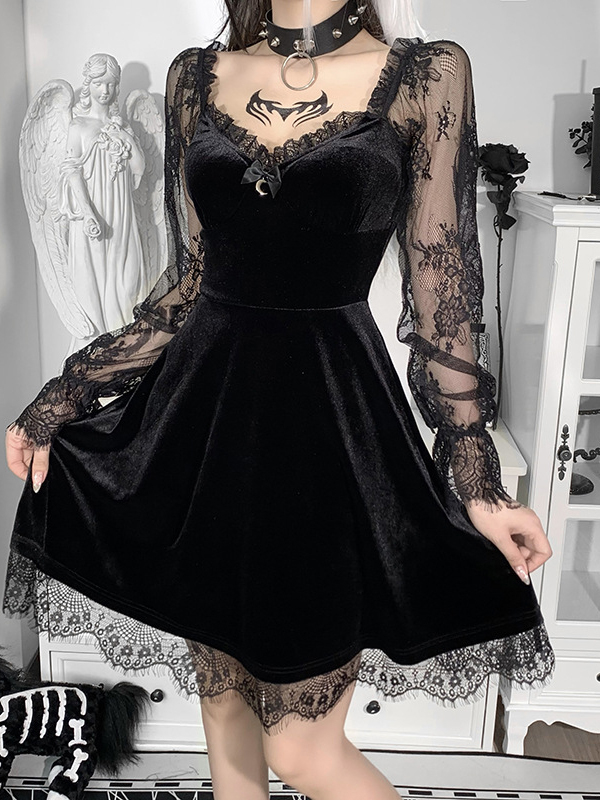 Women Gothic Summer Cropped Dress