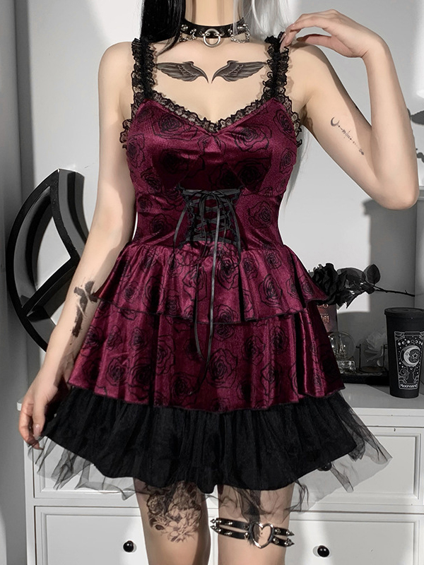 Women Gothic Summer Cropped Dress