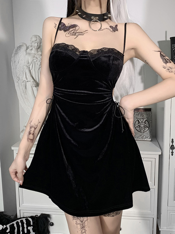 Women Gothic Summer Cropped Dress