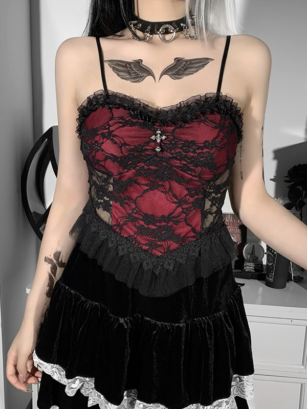 Women Gothic Summer Cropped Tops