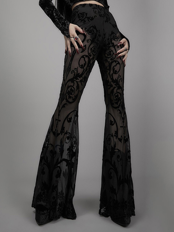 Women Lace Gothic Punk Long Pants