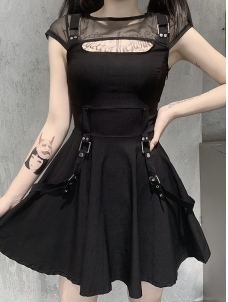 Women Gothic Summer Cropped Dress