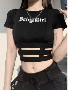 Women Gothic Summer Cropped Tops