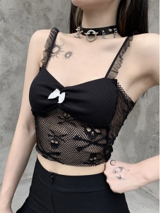 Women Gothic Summer Halter Cropped Tops