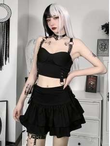 Women Gothic Summer Halter Cropped Tops