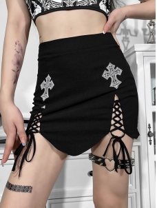 Women Gothic Summer Cropped Skirt