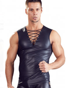 Men Vinyl Sexy Sleeveless Tops