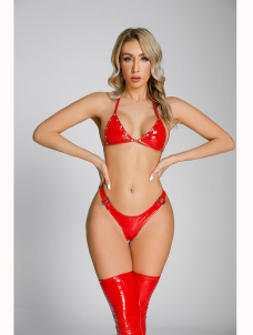 Women Sexy Vinyl Bra Set Lingerie