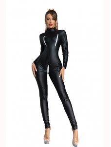 Women Sexy Vinyl Jumpsuit