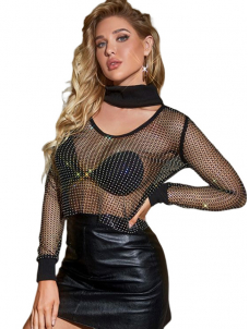 See Through Clubwear Women Summer Beach Long Sleeve Tops