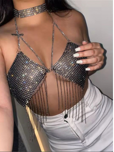 Women Sexy Sparkly Sequins Bra