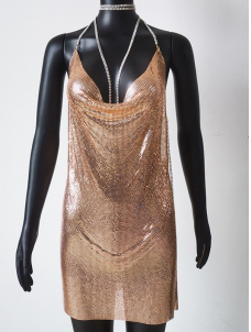 Women Sexy Sparkly Sequins Mini Dress