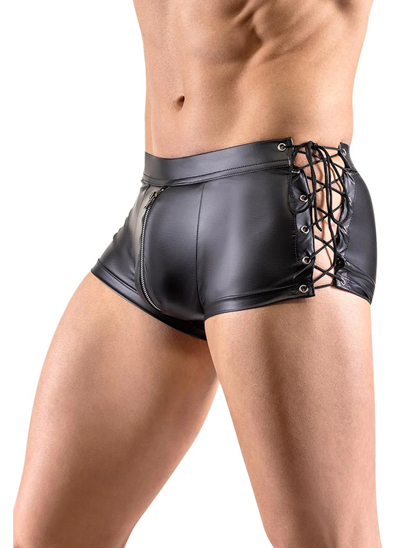 Men Sexy Vinyl Lace Up Underwear