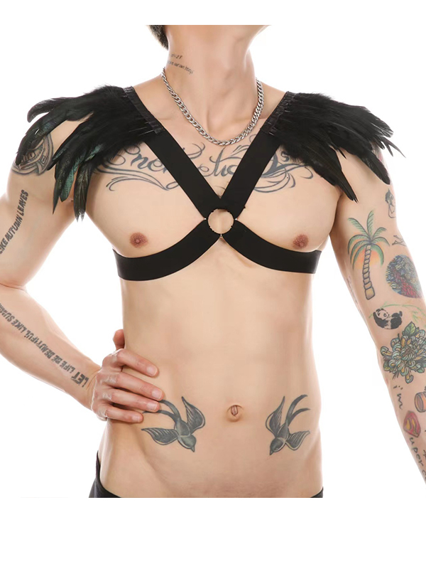 Men Punk Leather Body Chain Belt Harness