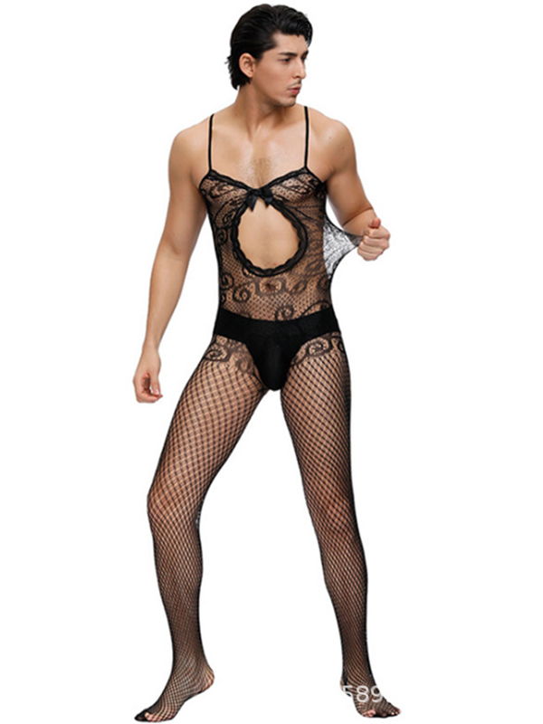 Men Sexy Fishnet Jumpsuit Lingerie