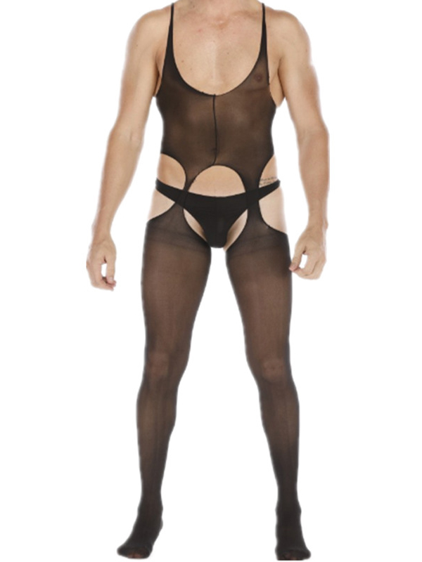 Men Sexy Fishnet Jumpsuit Lingerie