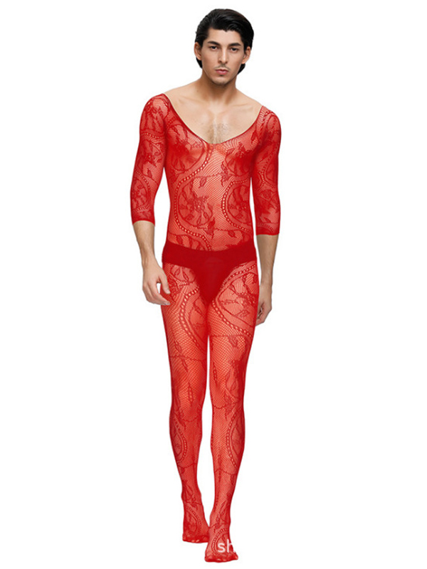 Men Sexy Fishnet Jumpsuit Lingerie