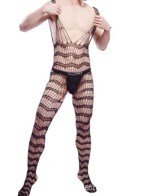 Men Sexy Fishnet Jumpsuit Lingerie