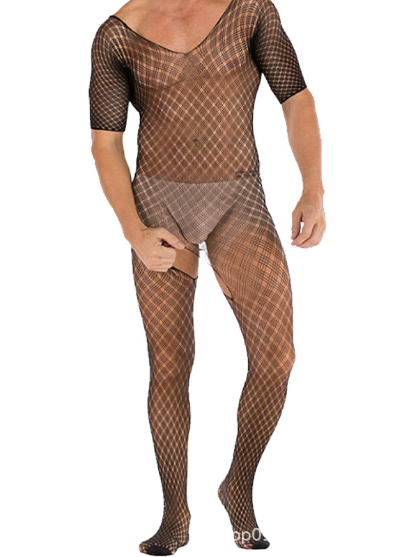 Men Sexy Fishnet Jumpsuit Lingerie