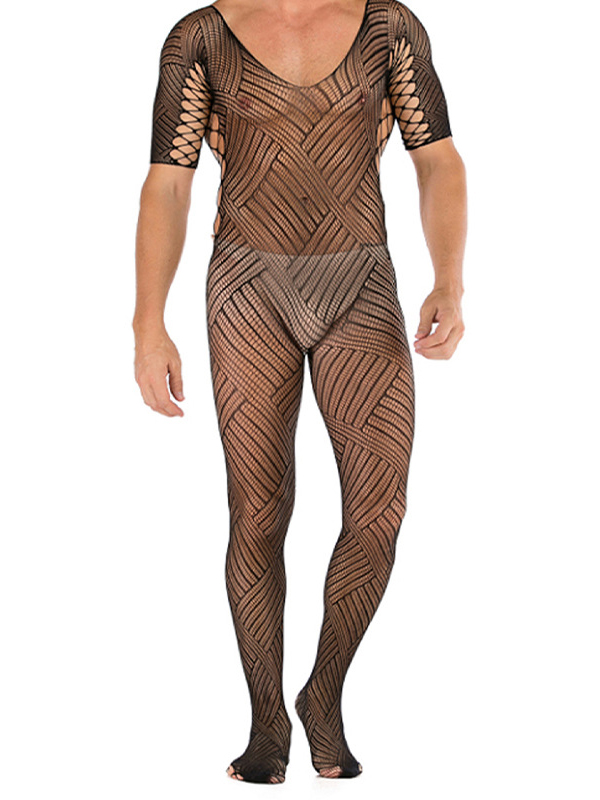 Men Sexy Fishnet Jumpsuit Lingerie