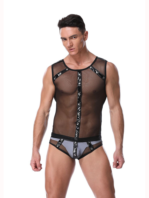 Men Sexy Transparent Teddies Lingerie