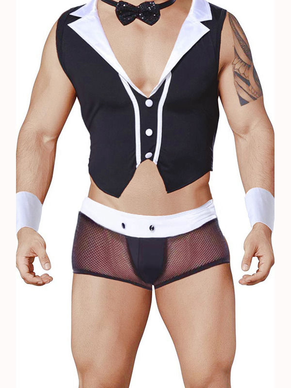 Men Waiter Sexy Costume Lingerie