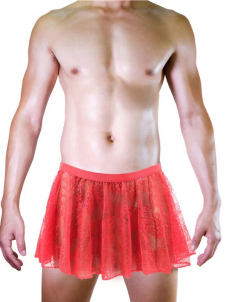 Men Lace Sexy Mini Skirt